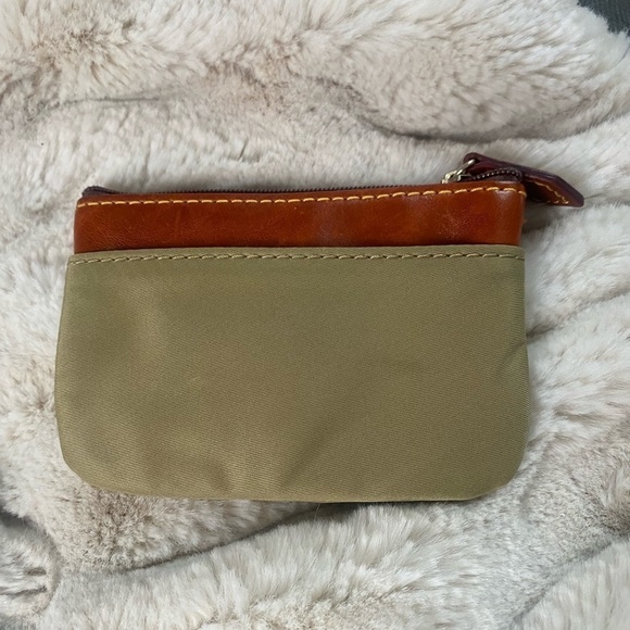 Dooney & Bourke Change Purse Key Holder Khaki and Brown - Picture 2 of 5